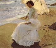 Joaquin Sorolla Andrei Aristide on the beach oil